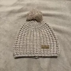 momo-bell ポンポン付きニット帽 ベージュ