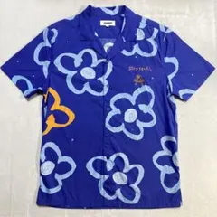 Desigual デシグアル オープンカラーシャツ 半袖 花柄 総柄 青 海外Sのサムネイル