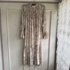 archivesマーブル模様 ロングワンピース 長袖