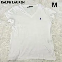 ラルフローレン　Vネック　Tシャツ　白　ポニー刺繍　Mのサムネイル