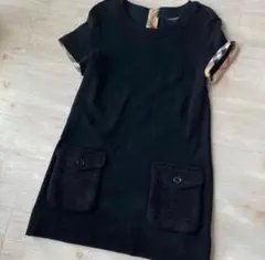 【良品】BURBERRY LONDON ノバチェック　半袖ワンピース ニット