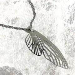 羽根のネックレス ウイング ステンレスチェーン シルバー