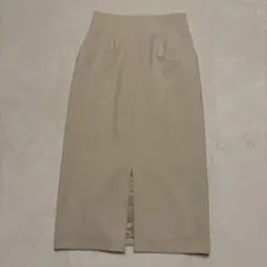 【グリーンレーベルリラクシング】（L）正面スリット タイトスカート 無地 ロング