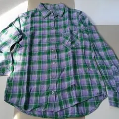 パープル チェック シャツ