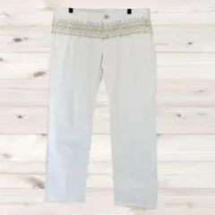 B2591 Vintage カジュアルパンツ ズボン(11) 白 綿