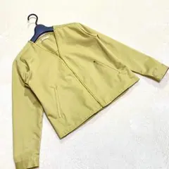 シェトワ Chez toi ノーカラー ジッパージャケット イエロー 上着