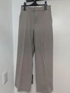 ブラッシュドジャージーワイドパンツ ベージュ 丈標準 UNIQLO