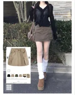 インパン裏地付きカーゴミニスカート「cu615」【GRL】