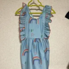 女の子向け 水着 ワンピース 水色 虹