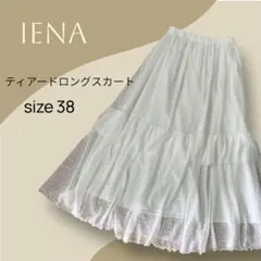 イエナIENA カットジャカードティアードスカート　ホワイト