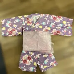 IKKA イッカ　花柄甚平　セパレート　帯付き　130 パープル