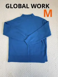 GLOBAL WORK 青 ニットセーター M