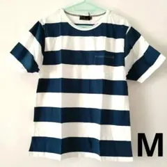 M　メンズ　ZIP FIVE　 Tシャツ 　ボーダー　ネイビー　紺　薄手　春　夏のサムネイル