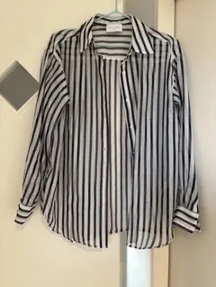 united arrows オーガンジー プリントシャツ　シアーシャツのサムネイル