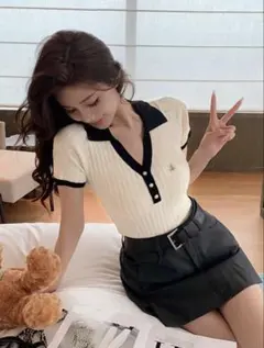 shein トップス 半袖ニット ワンホンのサムネイル