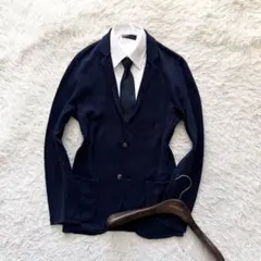 <極美品>LARDINI 新ロゴ ネイビー コットン ジャケット サイズM相当 極美品>LARDINI 新ロゴ ネイビー コットン ジャケット サイズM相当