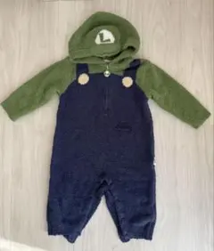 <最終セール> ジェラートピケ ルイージ フード付きロンパース80-90