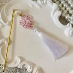 ฅ❤️ 桜さくら水引レジン猫ねこ簪かんざしハンドメイド