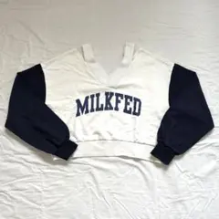 【MILKFED.】ミルクフェド　ロゴ スウェット オフショルダーショート丈