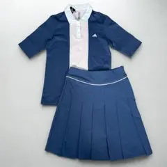 新品 S/XS アディダスゴルフ 長袖シャツ＆プリーツロングスカート上下