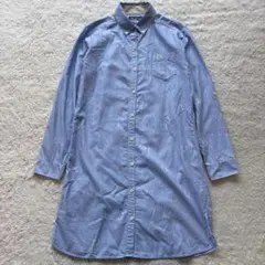 フレッドペリー ボタンダウンチュニックシャツワンピース　月桂樹総柄　刺繍