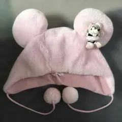 ディズニー　ミニーマウス　マスコット付き ファンキャップ　ピンク
