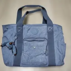 Kipling トートバッグ ブルー モンキーチャーム付きのサムネイル