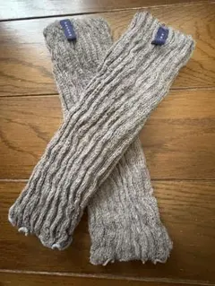 リブ編みグレーニットアームカバー