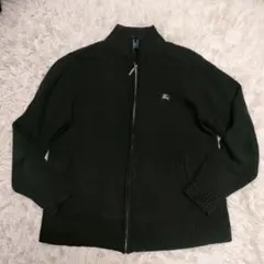 バーバリーブルーレーベル　ニットセーター　ジップアップ　ホースロゴ刺繍　M