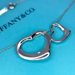 希少 ティファニー ダブルオープンハート ネックレス L ＆S シルバー