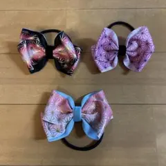 リボンデザイン ヘアゴム 3個セット