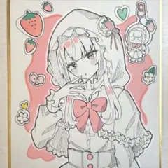 手描きイラスト　オリジナル　色紙