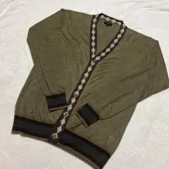 【ポールスミス コレクション】 リネンニット　カーディガン　オリーブ　サイズＬのサムネイル