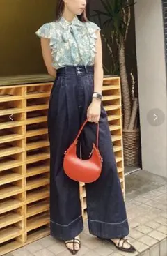 rienda タックDENIM J/W PT D/BLU 26inch