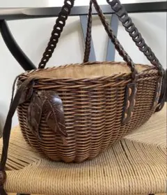 FRANCESCO BIASIA 籐製　籠バッグ　かごバッグ　イタリア