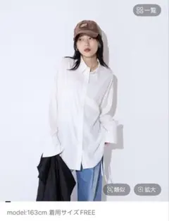 美品★JEANASIS リボンカフス シルキーシャツのサムネイル