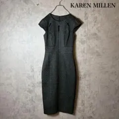 KAREN MILLEN カッティング パーティードレス 黒 N3299のサムネイル