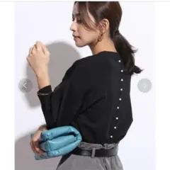 マイストラーダ★長袖バックパールニット　黒