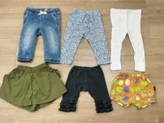 女の子 80cm ボトムス ズボン 保育園 6点セット まとめ売り 花柄