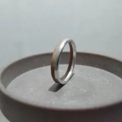 「フラットハーフ」– Silver × Wood Ring