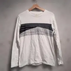 THE SHOP TK 長袖カットソー ホワイト ボーダー切替 Sのサムネイル
