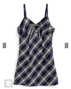 GRL チェック柄リボンキャミミニワンピース［dk1292］Lサイズ