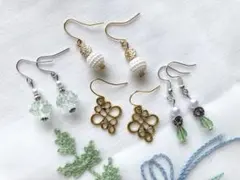 No.281 グリーン ゴールドピアス まとめ売り お買い得 セール＊