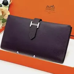 HERMES ベアン スフレ 長財布 パープル エルメスのサムネイル