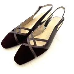 美品☆Riz Comfort クロスデザイン バックストラップ パンプス23㎝