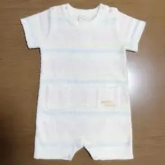 【美品】gelato pique ストライプロンパース 70-80cm