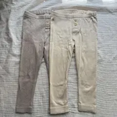 H&M ベビー　リブレギンス　パンツ　2枚セット　90cm
