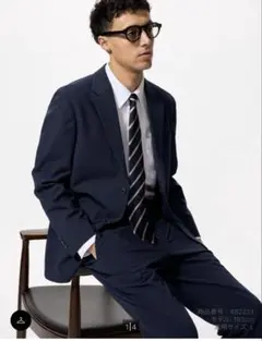 ユニクロ 感動ジャケット ''Lサイズ'' ウールライク オフィスカジュアル