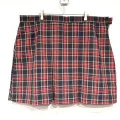 USA製 DENNIS デニス タータンチェック プリーツスカート 赤 J23
