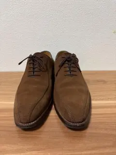 ブラウン スエード レースアップ ドレスシューズ